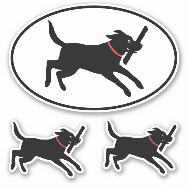 Niedliche Labrador-Aufkleber für das Schwarze Labr Aufkleber (Vorderseite)