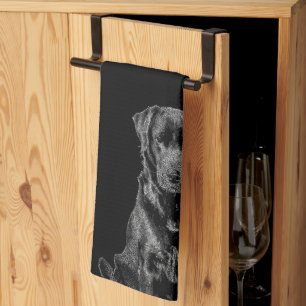 Niedliche Labrador Black Dog Puppy Pet Sketch Geschirrtuch