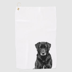 Niedliche Labrador Black Dog Puppy Pet Sketch Golfhandtuch