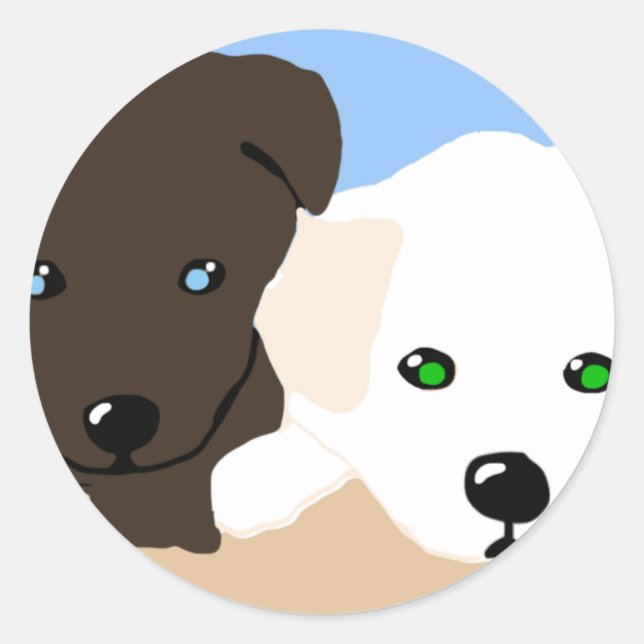 Niedliche Labrador Welpengeschenke Runder Aufkleber (Vorderseite)
