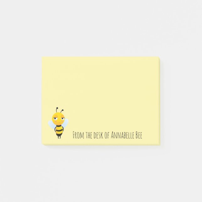 Niedliche lächelnde Bienennachweise Post-it Klebezettel (Vorderseite)