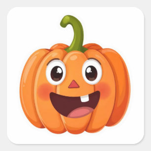 Niedliche Lächelnde Pumpkin Face Halloween Sticker