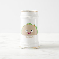 Niedliche Lächelnde Taco-Cartoon-Illustration