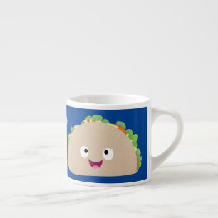 Niedliche Lächelnde Taco-Cartoon-Illustration Espressotasse