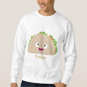 Niedliche Lächelnde Taco-Cartoon-Illustration Sweatshirt