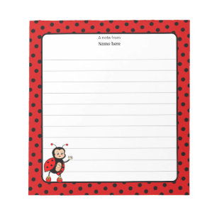 Niedliche Lady Bug Lined Notizblock