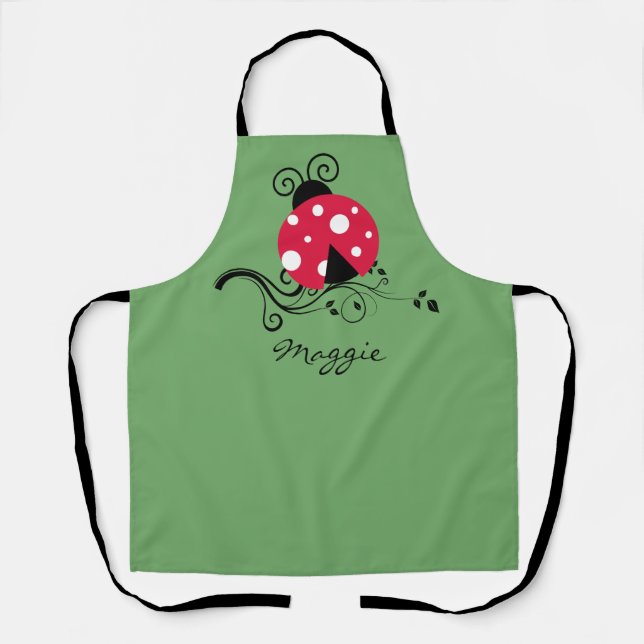 Niedliche Lady Bug Personalisierte Küche Schürze (Vorderseite)