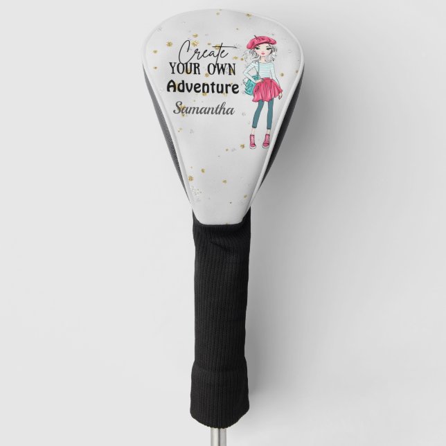 Niedliche Lady | Erstellen Sie Ihre eigenen | Pers Golf Headcover (Vorderseite)