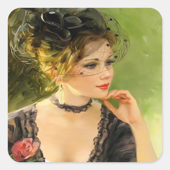 Niedliche Lady Sticker (Vorderseite)