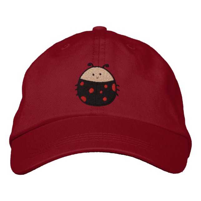 Niedliche Ladybird Bestickte Kappe (Vorderseite)