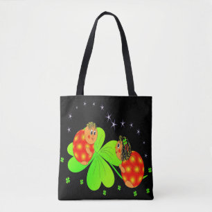 Niedliche Ladybird Kleeblatt Tote Tasche