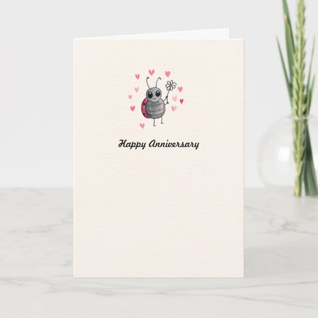 Niedliche Ladybird Ladybug Jubiläumskarte Karte (Vorderseite)