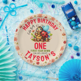 Niedliche Ladybug 1. Geburtstag | Bug Theme Party Pappteller