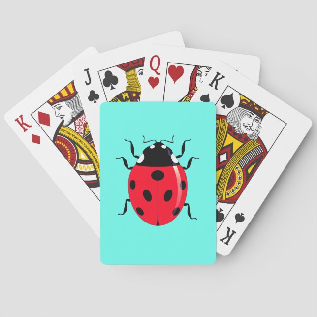 Niedliche Ladybug - Anpassbar - Wählen Sie Ihre Fa Spielkarten (Rückseite)