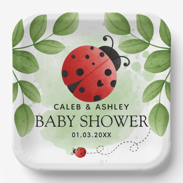 Niedliche Ladybug Baby Duschpapier Teller (Vorderseite)
