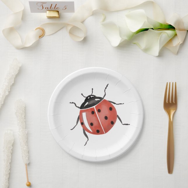 Niedliche Ladybug Babydusche Pappteller (Hochzeit)