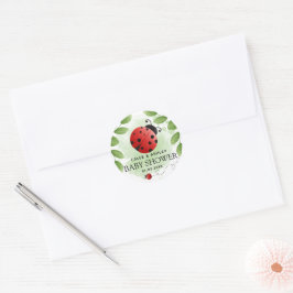 Niedliche Ladybug Babydusche Runder Aufkleber