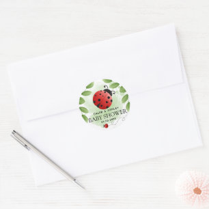 Niedliche Ladybug Babydusche Runder Aufkleber