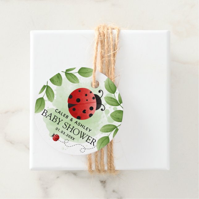 Niedliche Ladybug Babydusche Vielen Dank für Ihre  Geschenkanhänger (Beispiel)