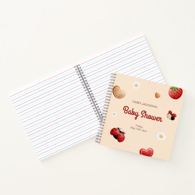 Niedliche Ladybug Blume Baby Showroom Gästebuch Notizbuch (Innenseite)