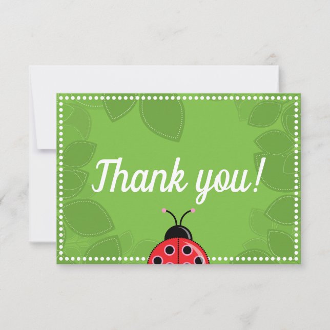 Niedliche Ladybug Dankeschön-Karte Dankeskarte (Vorderseite)