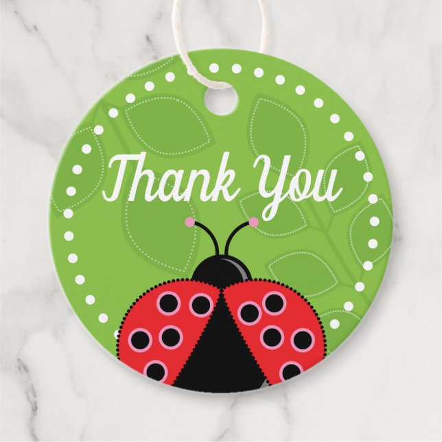 Niedliche Ladybug Design Gevor Tag Geschenkanhänger (Vorderseite)