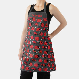 Niedliche Ladybug Dunkelgrau Design Red Black Play Schürze