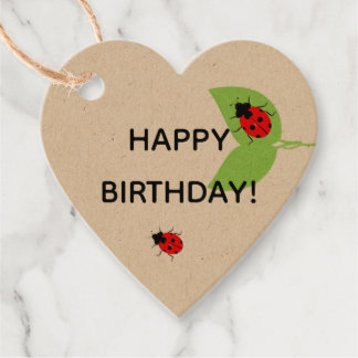 Niedliche Ladybug Geburtstagsgunst Geschenkmarken Geschenkanhänger