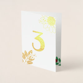 Niedliche Ladybug-Goldfohlen-Nummer Geburtstag Folienkarte