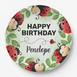 Niedliche Ladybug Happy Birthday Party Teller