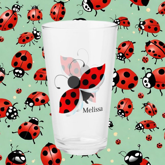 niedliche Ladybug Ladybug Dame fügt Glass hinzu Glas (Von Creator hochgeladen)