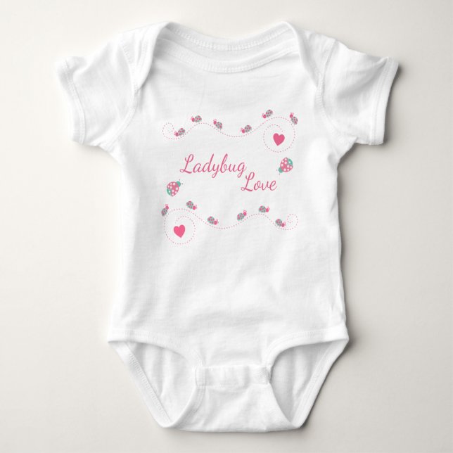 Niedliche Ladybug-Liebe Baby Strampler (Vorderseite)