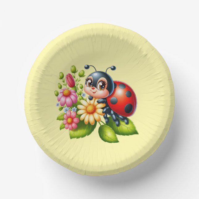 Niedliche Ladybug Liebhaber von Insekten Pappteller (Vorderseite)