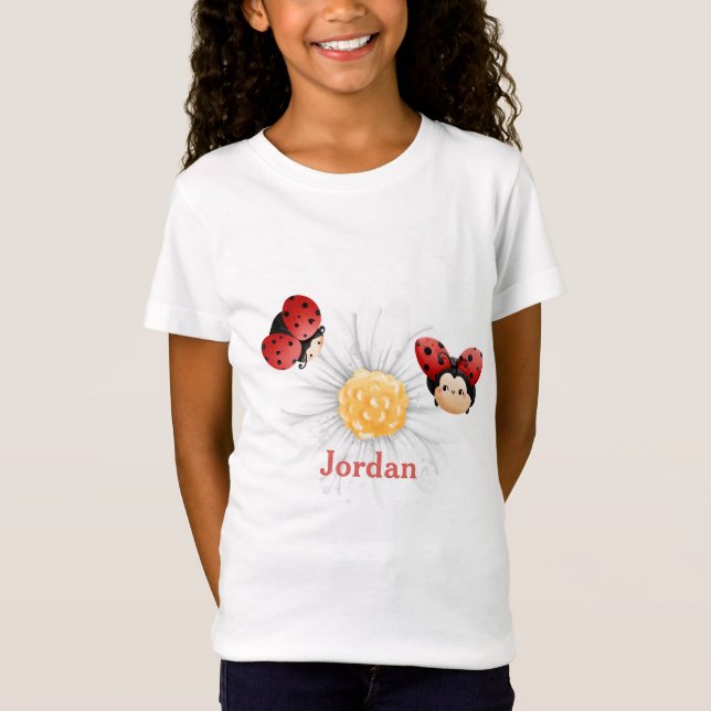 Niedliche LadyBug Muster Custom Kids Tasse T-Shirt (Vorderseite)