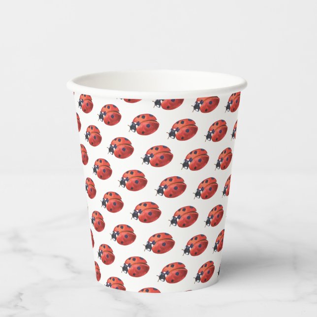Niedliche Ladybug Musterpapierkopplungen Pappbecher (Vorderseite)