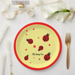 Niedliche Ladybug Pappteller