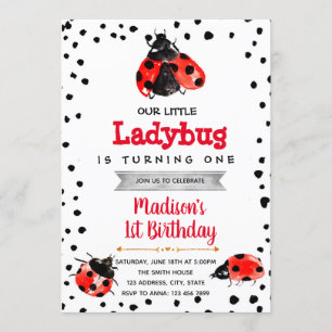 Niedliche Ladybug Party Geburtstagseinladung Einladung