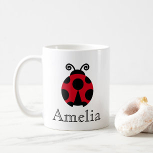 Niedliche Ladybug Personalisiert Kaffeetasse