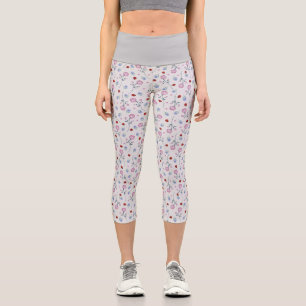 Niedliche Ladybug Polka dot Daisy Blume Rustikales Capri Leggings
