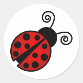 Niedliche Ladybug - Rot und Schwarz Runder Aufkleber