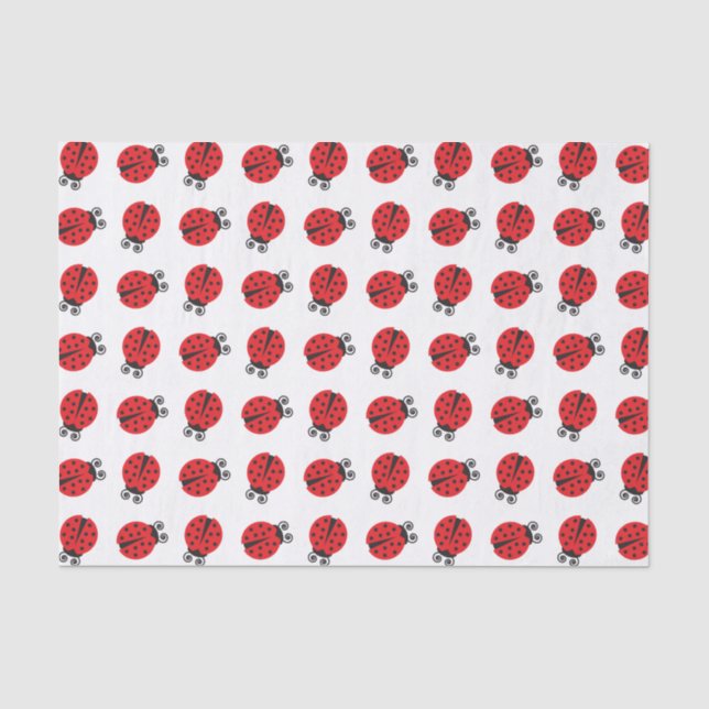 Niedliche Ladybug Rot und Schwarz Seidenpapier (Vorderseite)