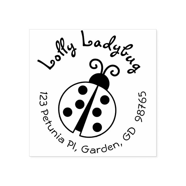 Niedliche Ladybug Rücksendeadresse Briefmarke für  Gummistempel (Prägung)