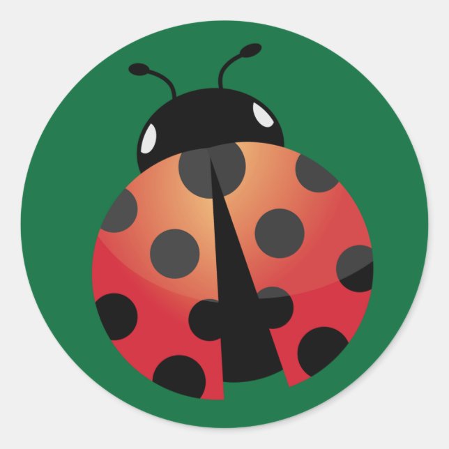 Niedliche Ladybug Runder Aufkleber (Vorderseite)