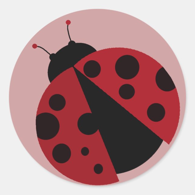 Niedliche Ladybug Runder Aufkleber (Vorderseite)