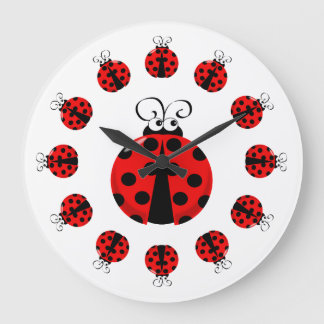 Niedliche Ladybug-Uhr Große Wanduhr