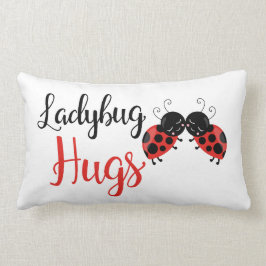 Niedliche Ladybug umarmt Mädchen Zimmerdekor Kisse Lendenkissen