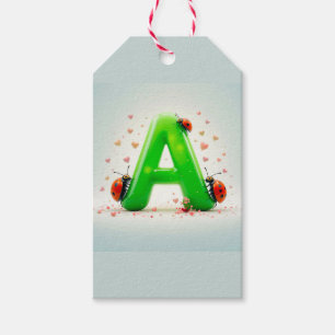 Niedliche Ladybugs auf dem Alphabet-Brief A Geschenkanhänger