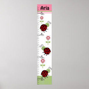 Niedliche Ladybugs & Blume Wachstumsdiagramm Behal Poster