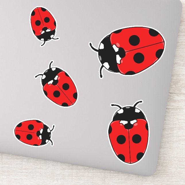 Niedliche Ladybugs Garden Insekten Aufkleber (Detail)