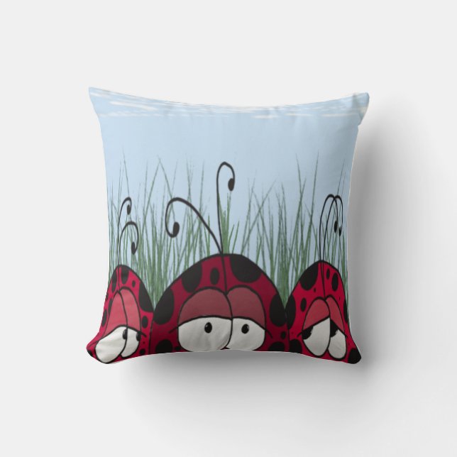 Niedliche Ladybugs Kissen (Vorderseite)